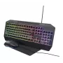 Trust GXT 791 Vadu spēļu klaviatūras un peles komplekts - QWERTZ vācu izkārtojums, varavīksnes fona apgaismojums, 2400 DPI optiskā pele, melna 25284