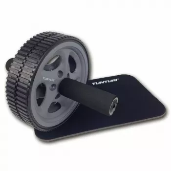 Tunturi Exercise Wheel Deluxe 14TUSFU270 – Ab ritenis ar ceļgalu paliktni, ergonomiskiem rokturiem, 180 mm ritenis, melns/sarkans