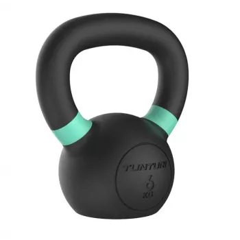 Tunturi Platinum 6kg čuguna kettlebell – pulverkrāsots ar ergonomisku rokturi