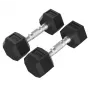 Tunturi Platinum Hex Rubber Dumbbell 4 kg Pair - Black/Silver