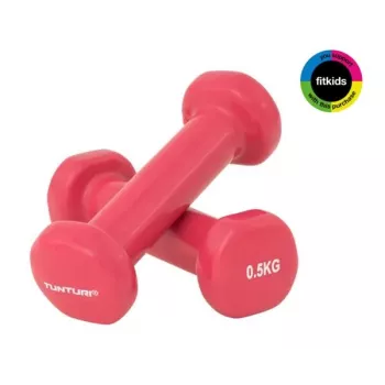 Tunturi Vinila hanteles 0.5 kg, rozā, 2 gab.