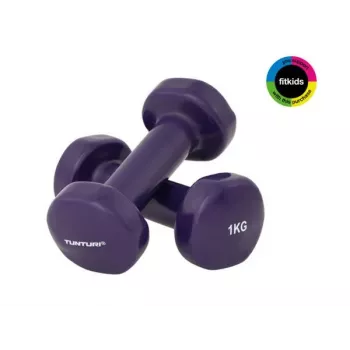 Tunturi Vinila hanteles 1 kg violetas – 2 gab. komplekts