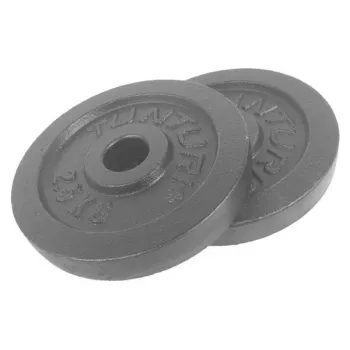 Tunturi Svara Plāksnes 2,5 kg (Pāris) – Melni Čuguna Diski ar 30 mm Atveri