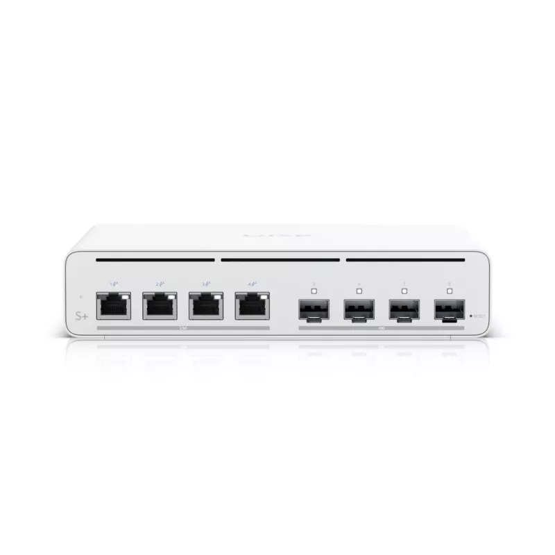 Ubiquiti UISP-S-PLUS-EU 8 portu 2.5GbE PoE++ komutators ar 10G SFP+ augšupielādes portu, 200W budžets