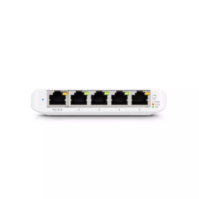 Ubiquiti UniFi USW Flex Mini 5 portu pārvaldāms gigabitu PoE komutators balts