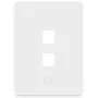 Ubiquiti universāla keystone sienas plāksne, tīra, pielāgojama apdare, 2 portu vertikāla (UACC-WP-KEYSTONE-V-2P)