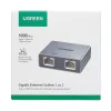 UGREEN 1-to-2 Gigabit Ethernet sadalītājs, 1000Mbps LAN tīkla adapteris, RJ45 vīrietis uz 2 sievietēm, pasīvs, melns