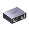UGREEN 1-to-2 Gigabit Ethernet sadalītājs, 1000Mbps LAN tīkla adapteris, RJ45 vīrietis uz 2 sievietēm, pasīvs, melns