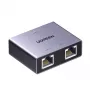 UGREEN 1-to-2 Gigabit Ethernet sadalītājs, 1000Mbps LAN tīkla adapteris, RJ45 vīrietis uz 2 sievietēm, pasīvs, melns
