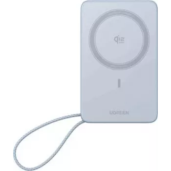 UGREEN 10000 mAh magnētiskā ārējā baterija 25W Qi2 pelēka, universāla (65958)