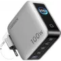 UGREEN 100W GaN Tech Nexode Pro 5-in-1 sienas lādētājs ar viedo displeju un skārienvadību, 4x USB-C un 1x USB-A, pelēks 65620