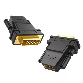 UGREEN 20124-20124 DVI (24+1) vīriešu uz HDMI sieviešu adapteris - melns
