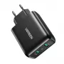 UGREEN 2xUSB-A 36W QC3.0 sienas lādētājs melns CD161