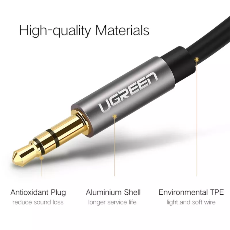 UGREEN 3.5mm AUX audio kabelis 3m melns