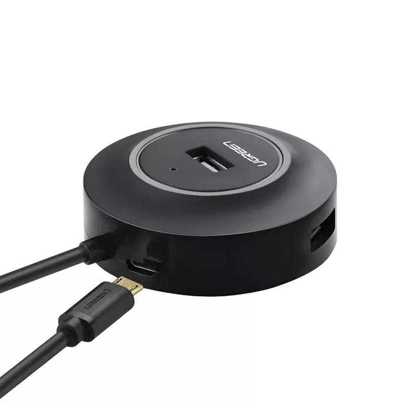 UGREEN 4-in-1 USB 2.0 centrmezgls (20777) - Melns