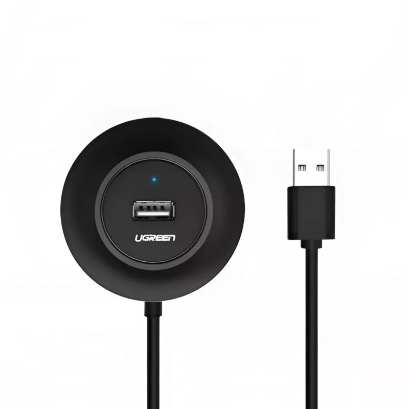 UGREEN 4-in-1 USB 2.0 centrmezgls (20777) - Melns