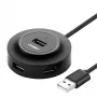 UGREEN 4-in-1 USB 2.0 centrmezgls (20777) - Melns