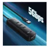 UGREEN 4-in-1 USB Hub 4x USB-A 3.0 PD DC 12V 0.25m Melns (CM416 10915)