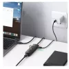 UGREEN 4-in-1 USB Hub 4x USB-A 3.0 PD DC 12V 0.25m Melns (CM416 10915)