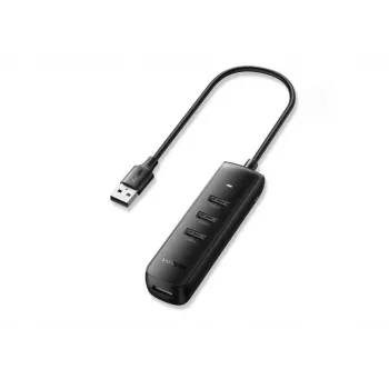 UGREEN 4-in-1 USB Hub 4x USB-A 3.0 PD DC 12V 0.25m Melns (CM416 10915)
