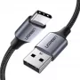 UGREEN 60128 USB-C uz USB-A kabelis 2m melns - USB 2.0, 480 Mbps, 3A ātrā uzlāde