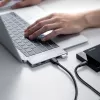 UGREEN 60559 USB-C dokstacija 9-in-1 centrmezgls ar 4K HDMI, 3x USB 3.0, Gigabit Ethernet, SD/MicroSD, 100W PD, sudraba