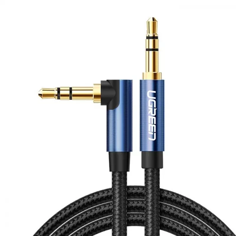 UGREEN AUX Audio Cable 3.5mm Angled Jack 2m Blue (AV112)
