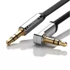 UGREEN AV119 taisnleņķa 3,5 mm plakanais AUX kabelis 2 m - melns/sudrabs