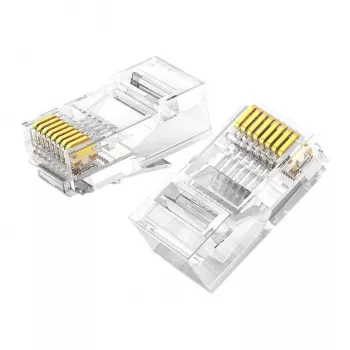 UGREEN Cat6 RJ45 modulārie spraudņi - caurspīdīgi ar zelta kontaktiem (10 gab.)