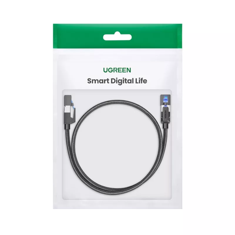UGREEN Cat8 neilona pītā Ethernet kabelis - 40Gbps ar modulāriem spraudņiem - 1m