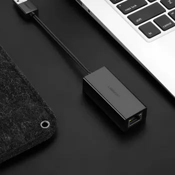 UGREEN CM111 USB 3.0 uz RJ45 Gigabitu Ethernet adapteris - Melns