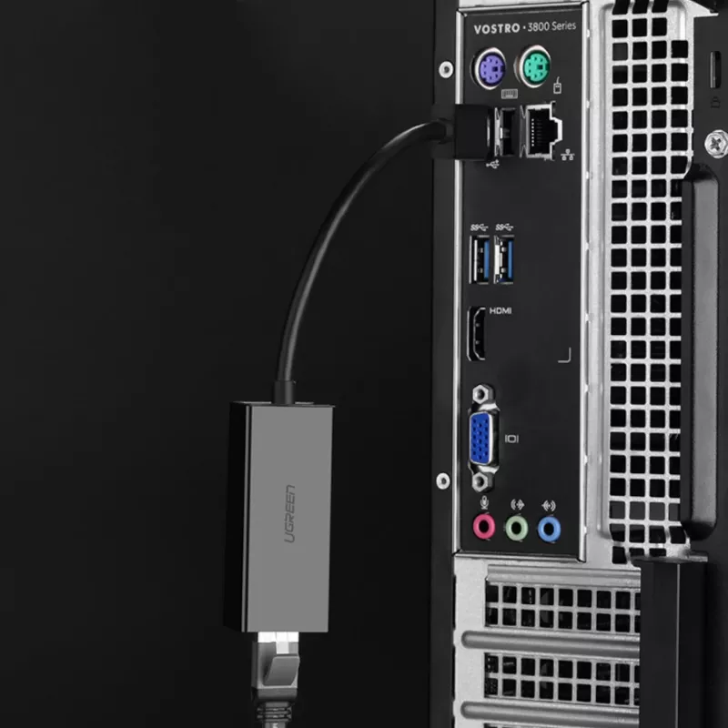 UGREEN CM111 USB 3.0 uz RJ45 Gigabitu Ethernet adapteris - Melns