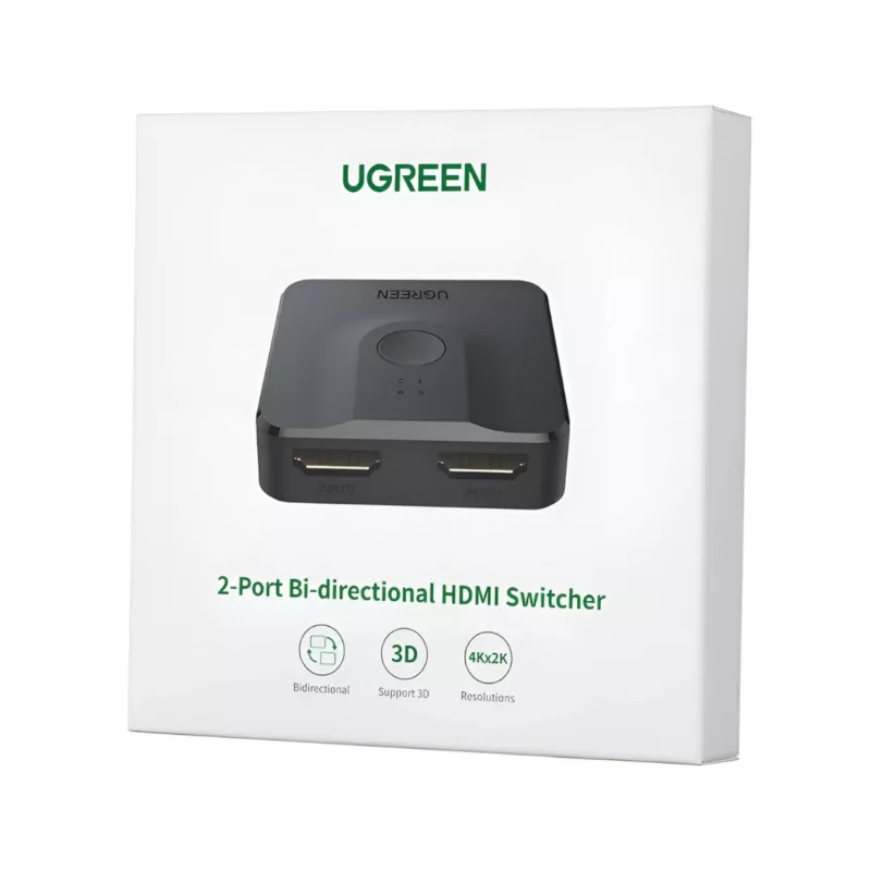 UGREEN CM217-50966 2-in-1 divvirzienu 4K HDMI pārslēdzējs - Melns