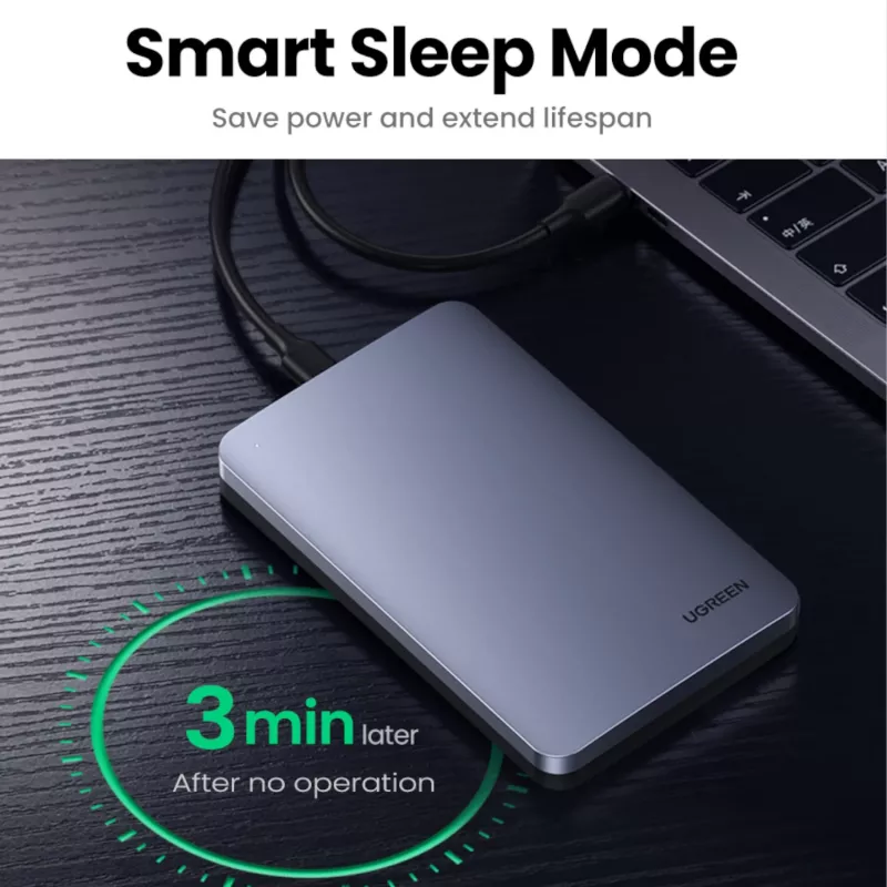UGREEN CM300 2,5 collu USB Type-C cietā diska korpuss - Sudraba