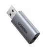 UGREEN CM383-80864 USB-A uz 3,5 mm audio ligzdu ārējais skaņas adapteris - Sudraba