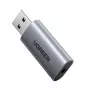 UGREEN CM383-80864 USB-A uz 3,5 mm audio ligzdu ārējais skaņas adapteris - Sudraba