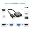 UGREEN DisplayPort vīriešu uz VGA sieviešu pārveidotājs, aktīvs adapteris, Full HD 1080p, zeltīts, melns