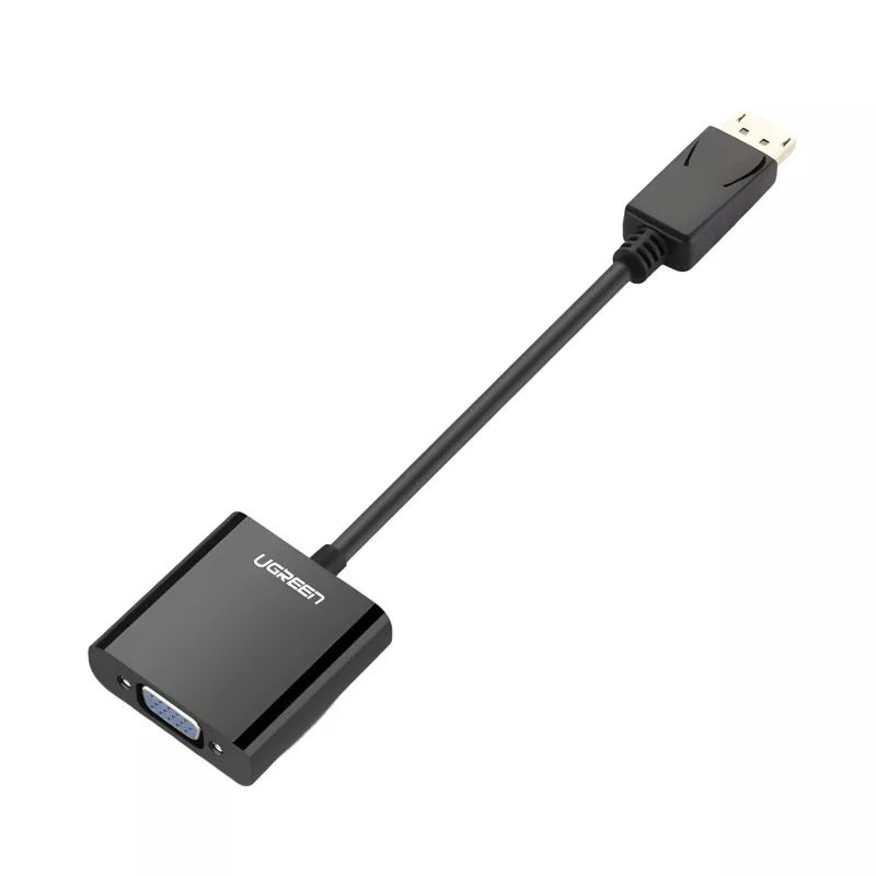UGREEN DisplayPort vīriešu uz VGA sieviešu pārveidotājs, aktīvs adapteris, Full HD 1080p, zeltīts, melns