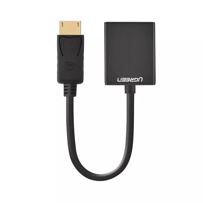 UGREEN DisplayPort vīriešu uz VGA sieviešu pārveidotājs, aktīvs adapteris, Full HD 1080p, zeltīts, melns