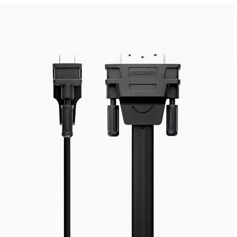 UGREEN DVI-D 24+1 uz VGA aktīvs video adapteris (vīrietis uz sievieti) – melns