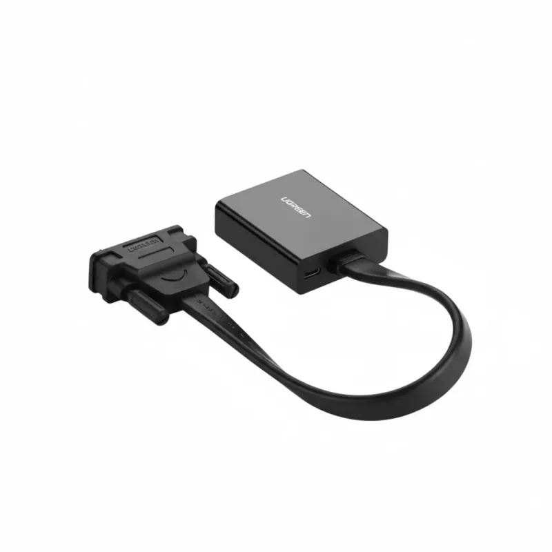 UGREEN DVI-D 24+1 uz VGA aktīvs video adapteris (vīrietis uz sievieti) – melns