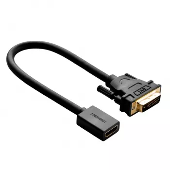 UGREEN DVI-HDMI kabeļa adapteris 15cm vīrietis-sieviete 1080p Full HD melns