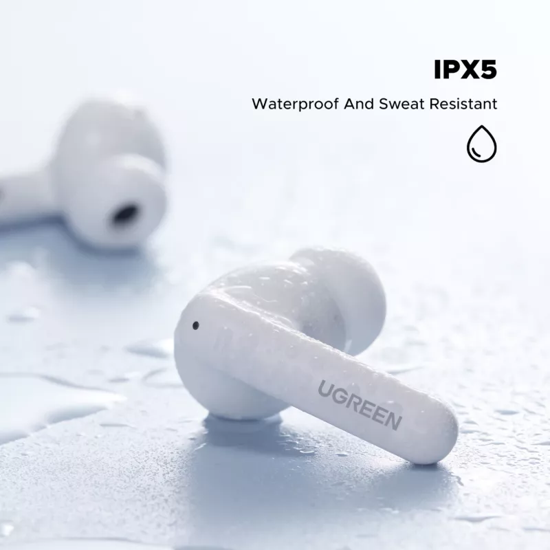 UGREEN EchoBuds Magic bezvadu austiņas ar aktīvo trokšņu slāpēšanu, Bluetooth 5.2, IPX5 ūdensizturība – balta
