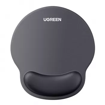 UGREEN ergonomiskais peles paliktnis LP668 - gēla plaukstas balsts, gluda auduma virsma, neslīdoša gumijas pamatne, melns