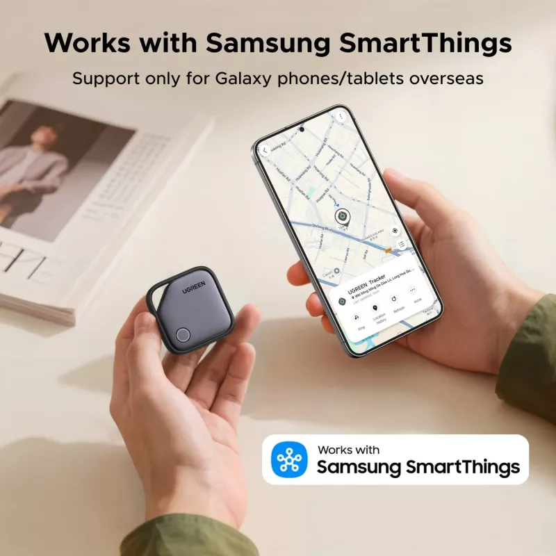 UGREEN FineTrack Bluetooth izsekotājs CM829 Samsung SmartThings, melns