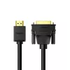 UGREEN HD106 HDMI-DVI kabelis, 2m, melns, 1080p, zeltīti kontakti, trīskāršs ekranējums