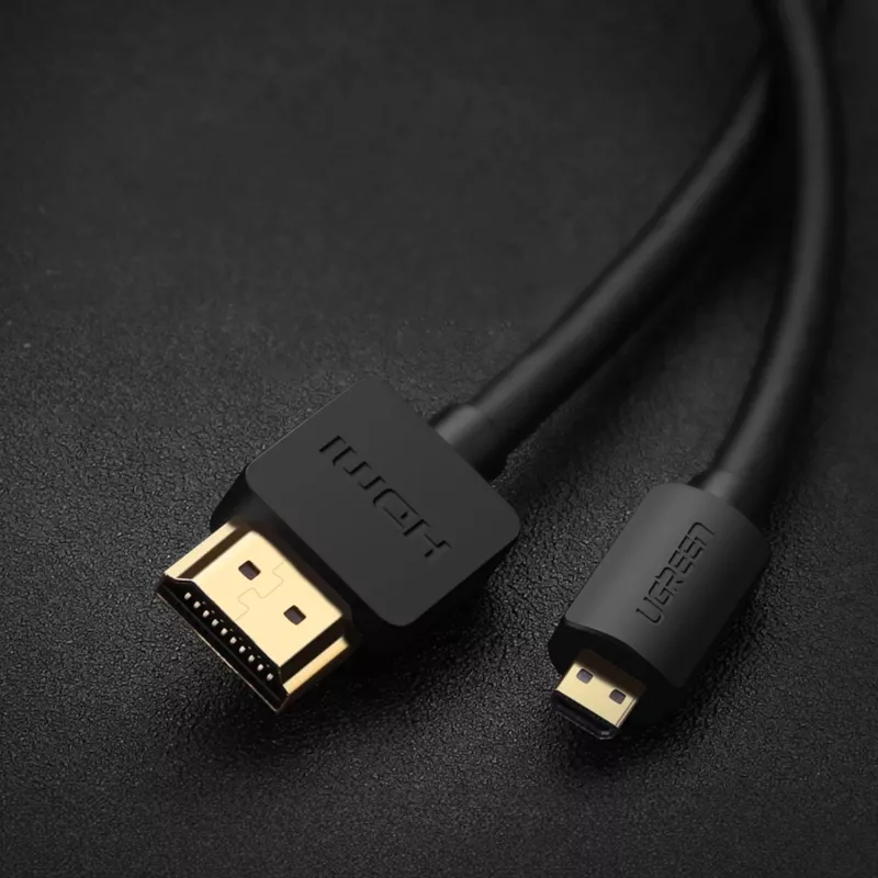 UGREEN HD127 Micro HDMI uz HDMI kabelis 4K 3D 1,5 m melns