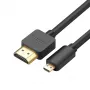 UGREEN HD127 Micro HDMI uz HDMI kabelis 4K 3D 1,5 m melns