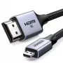 UGREEN HD164 Micro HDMI uz HDMI 2.1 kabelis 8K 2m Pelēks