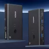 UGREEN HDMI 2.0 KVM slēdzis 2-in-1 Out, 2 datori 1 monitors, 4K@60Hz, 3 portu USB 2.0 centrmezgls, pogas un karsto taustiņu pārslēgšana, alumīnija sakausējums, HDCP 2.2, HDR10
